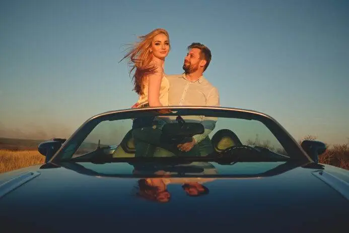 Couple renting an Sports Car with Capital Exotic