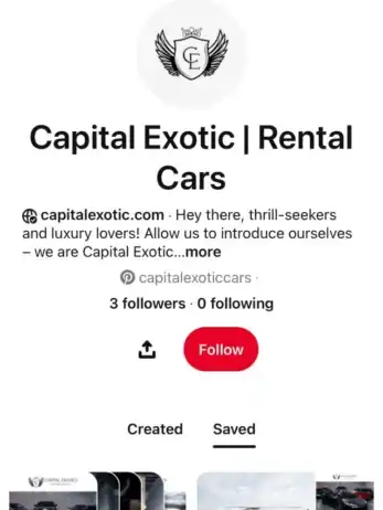 Pinterest social media for car rental