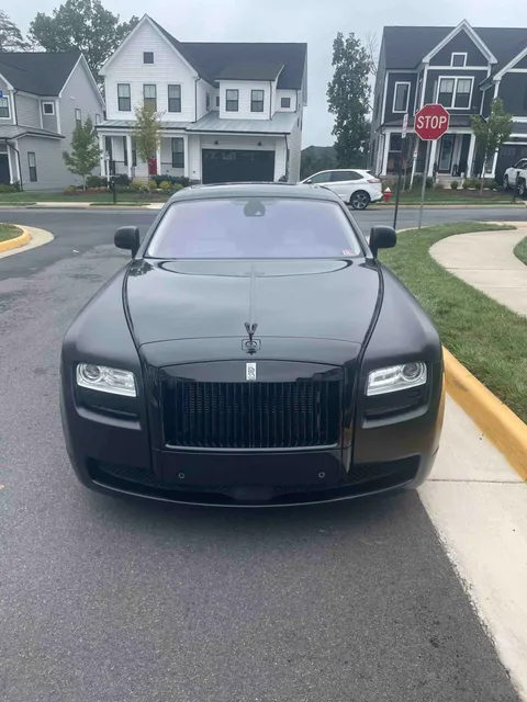 Rolls Royce Ghost Black Badge front Side, Black Color Luxury SUV