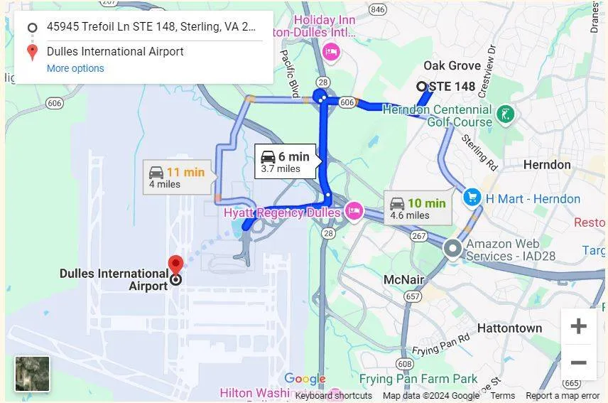 Luxury Supercars Sports Cars - Capital Exotic Map 5 Minute Drive From Dulles International Airport